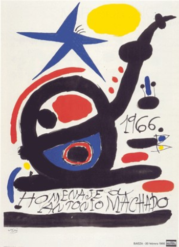 Affiche de Joan Miró en hommage à Antonio Machado, 1966